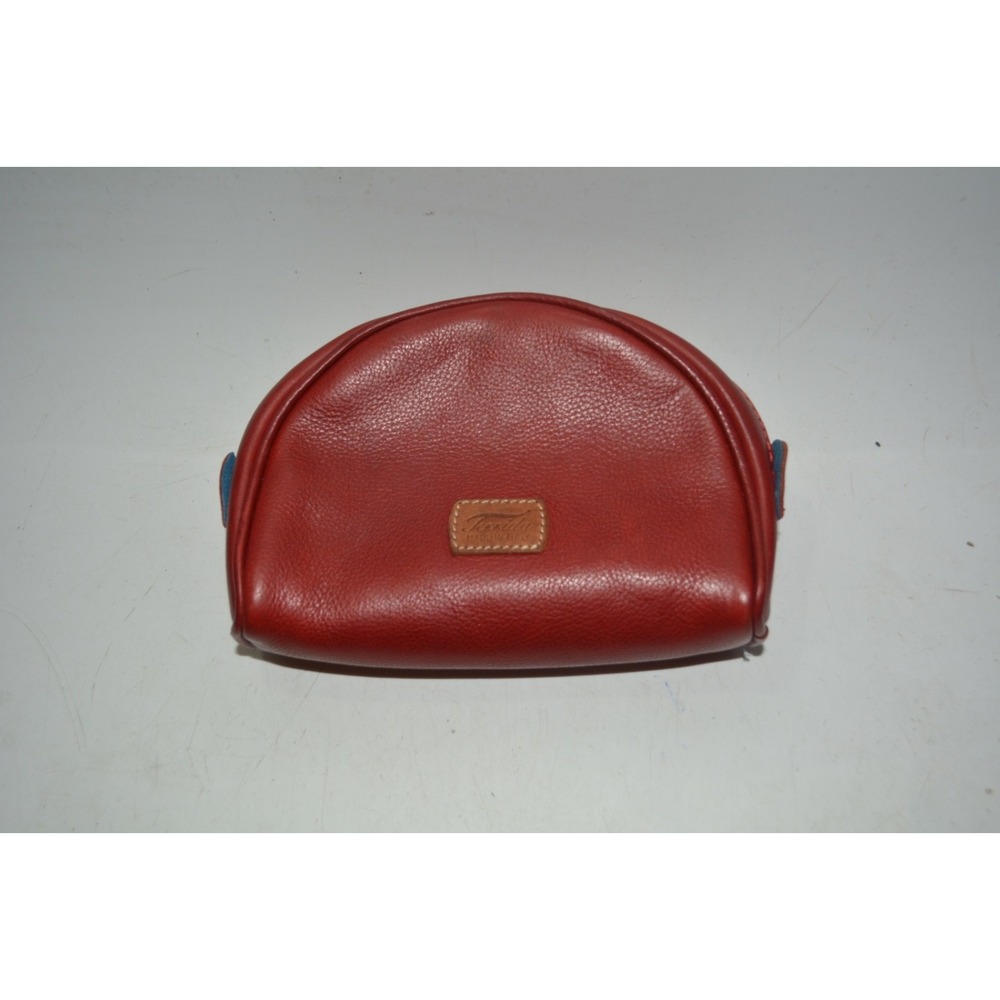 Terrida Luxury Travel Bag Red Leather Murano Glass Accent Vanity Makeup Case